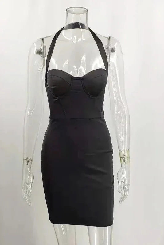 Sleeveless Backless Bodycon Mini Dress