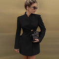 V Neck Patchwork High Waist Mini Dress