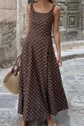 Elegant U-Collar Sleeveless Slim Backless High Waist Maxi Dress