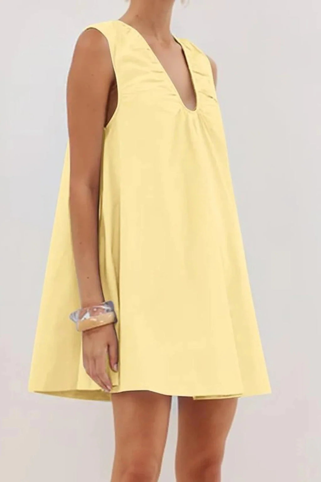 V-Neck Sleeveless Loose Mini Dress