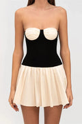 Sleeveless Slim Patchwork Backless Bodycon Mini Dress