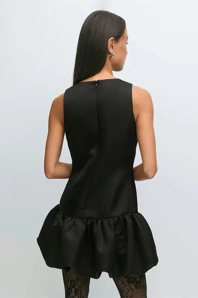 Sleeveless Patchwork Zipper Mini Dress