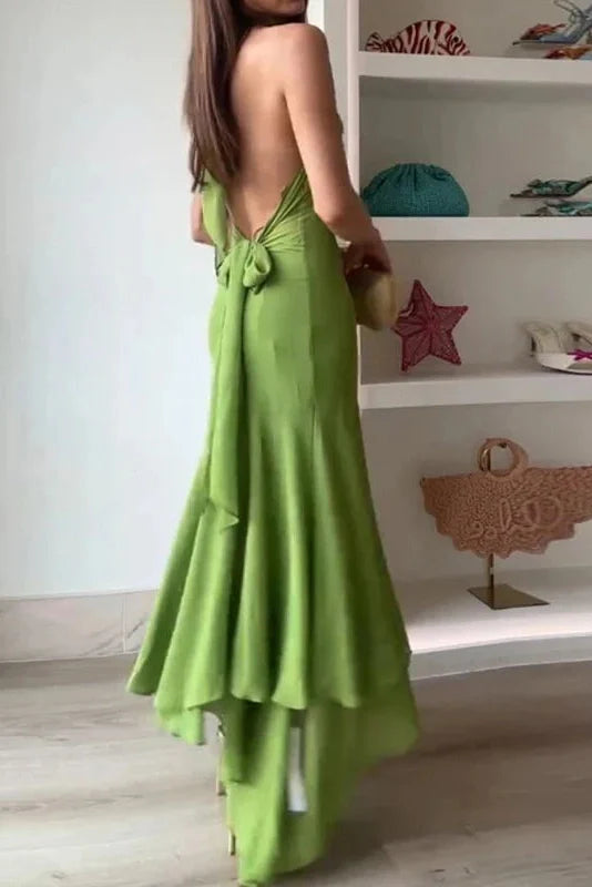 Elegant Hollow Out Sleeveless Slim  Backless Maxi Dress