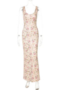 Elegant Printed Sleeveless Maxi Dress