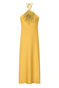 Lace-Up Backless Slim Maxi Dress