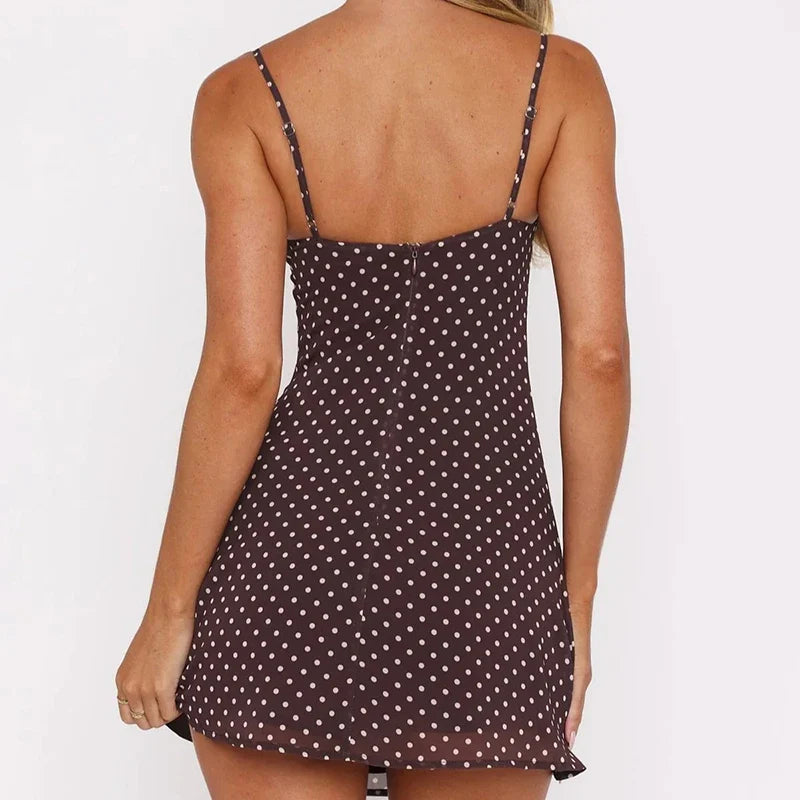 Spaghetti Strap High Waist A-Line Mini Dress