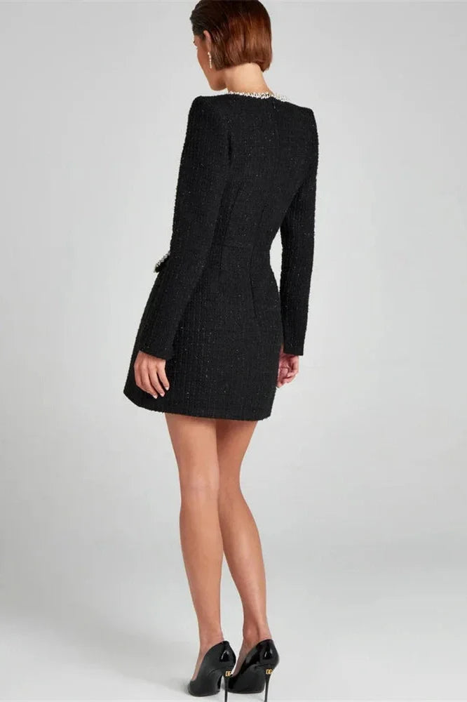 Long Sleeve Square Collar Mini Dress