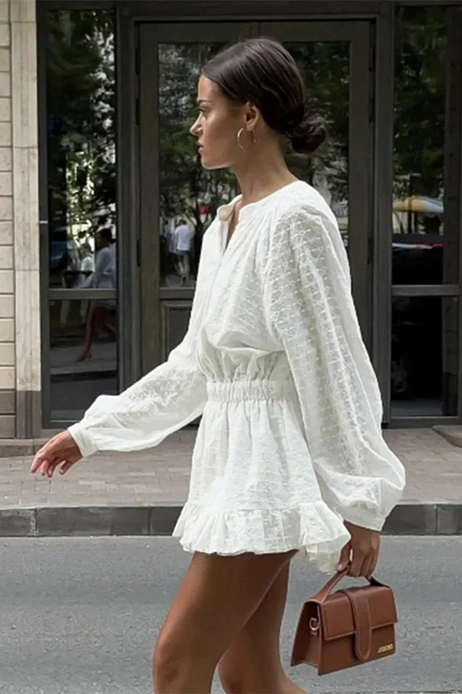 Printed High Waist Mini Dress