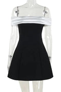 Off-shoulder Strapless Sleeveless Backless Mini Dress