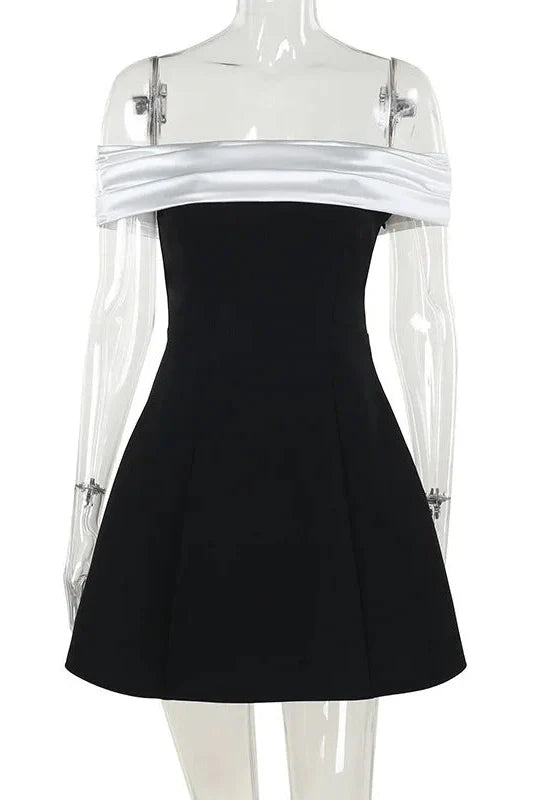 Off-shoulder Strapless Sleeveless Backless Mini Dress