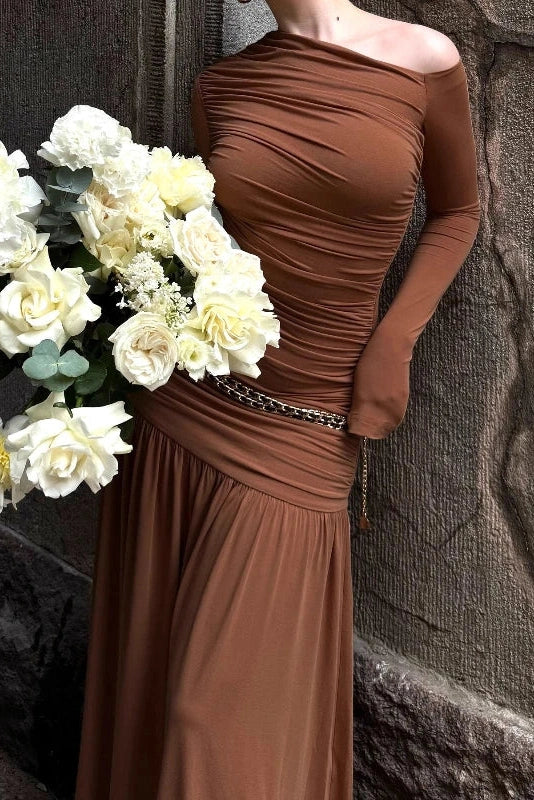 Elegant Slim Long Sleeve Maxi Dress