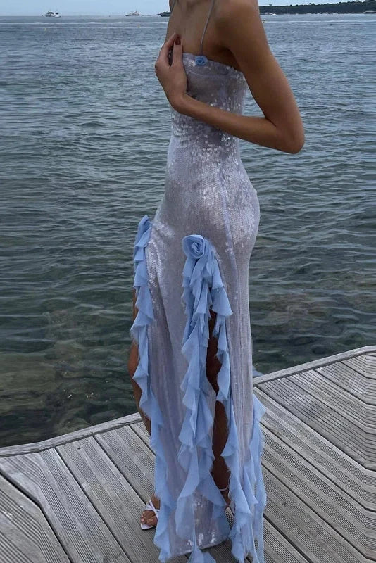 Elegant Split Sleeveless Maxi Dress