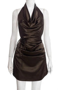 Elegant Pleated Sleeveless Backless High-Waisted Mini Dress