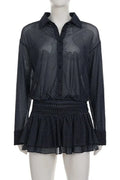 V-Neck Long Sleeve High Waist Slim Mini Dress