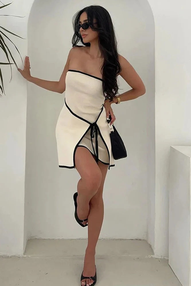 Elegant Slim Knitted Sleeveless Mini Dress