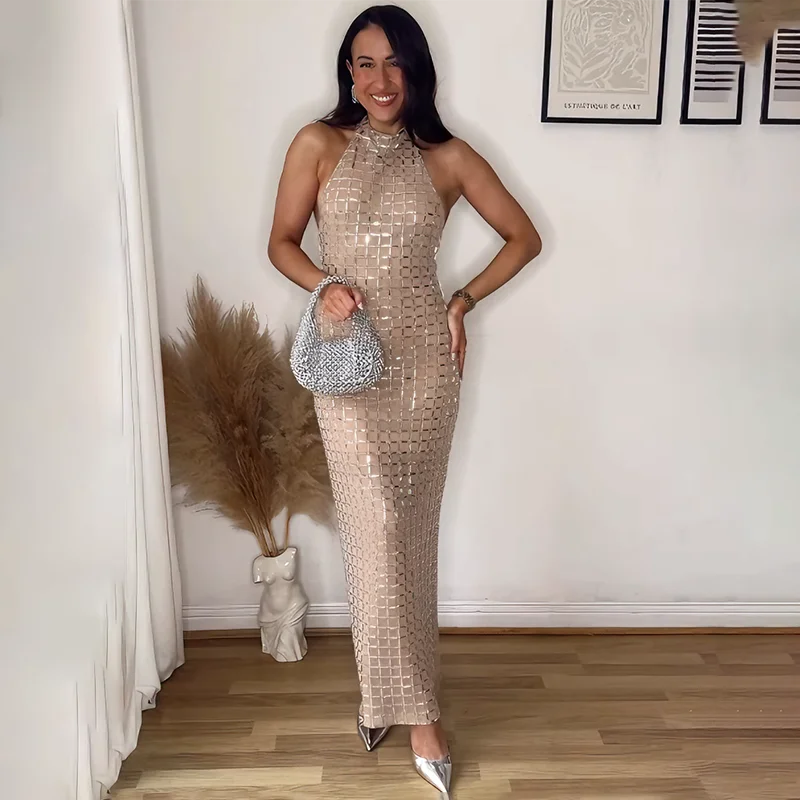 Elegant Sleeveless Slim Maxi Dress