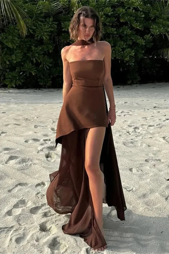 Mesh Backless Patchwork Slim Bodycon Maxi Dress