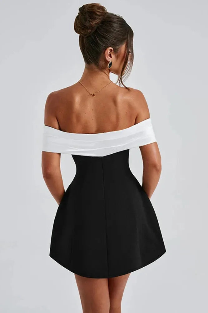 Off-shoulder Strapless Sleeveless Backless Mini Dress