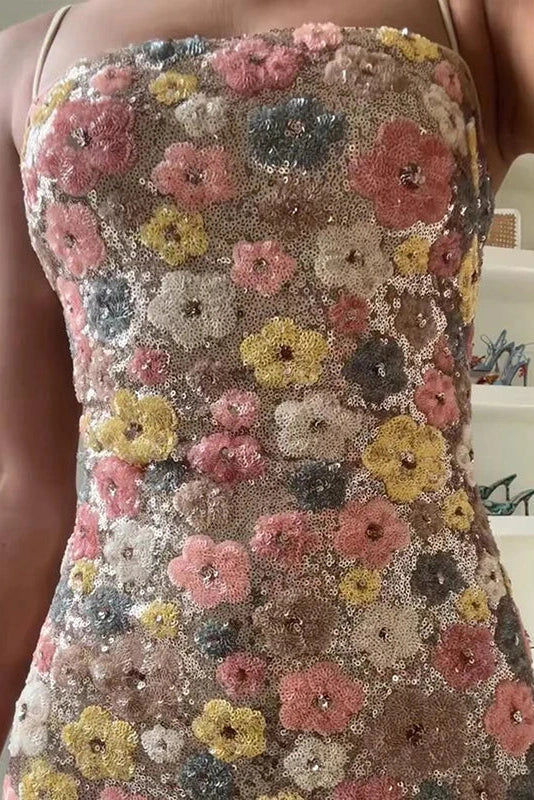 Floral Printed Spaghetti Strap Slim Sleeveless Maxi Dress