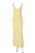 Spaghetti Strap Backless Sleeveless Bodycon Maxi Dress