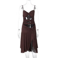 Hollow Out Slim Spaghetti Strap Midi Dress
