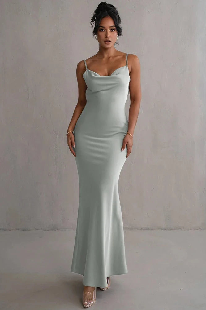 Backless Spaghetti Strap Sleeveless Maxi Dress