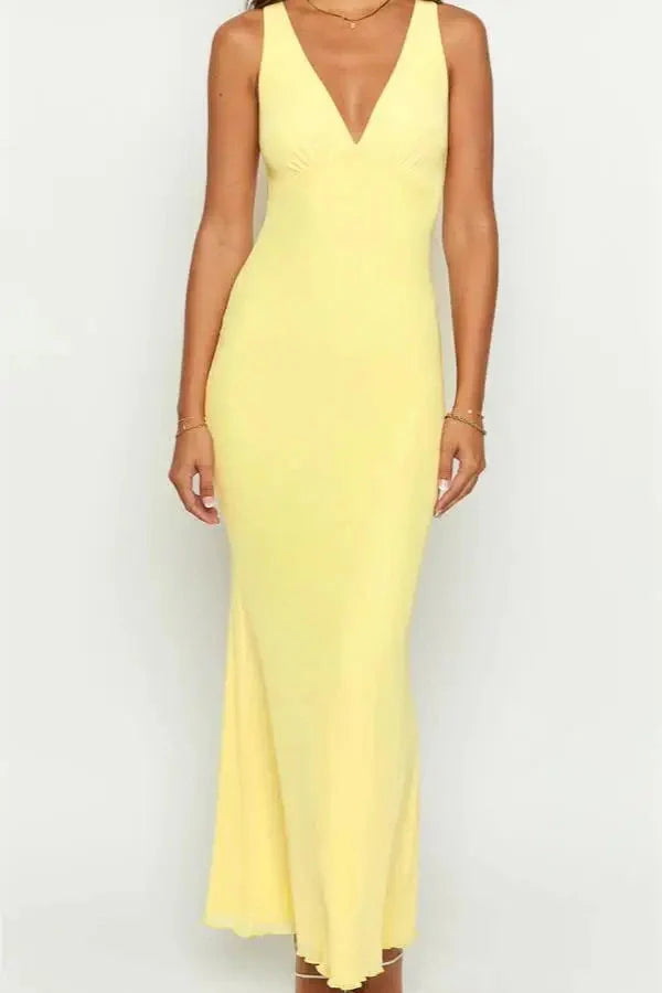 Sleeveless V-Neck Slim Fit Mini Dress