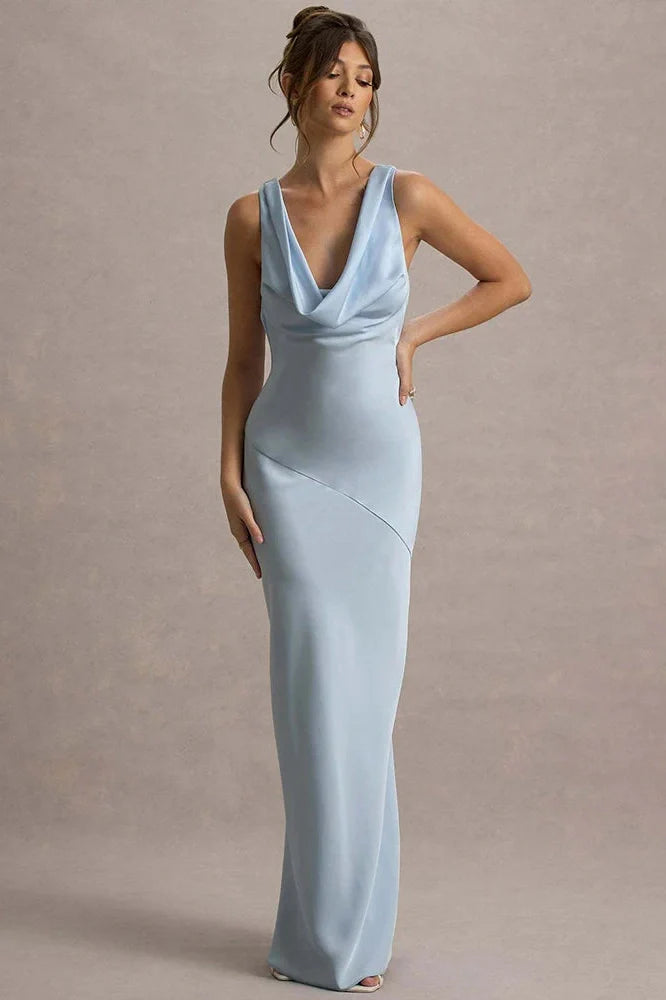 Backless Sleeveless Lace-up Bodycon Maxi Dress