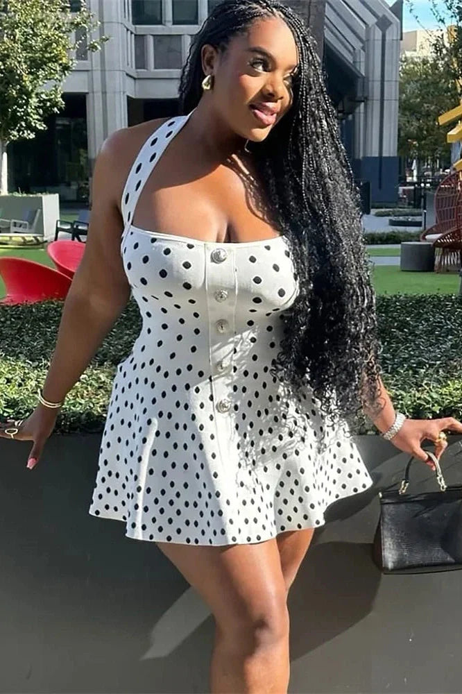 Backless Square Collar Slim Mini Dress