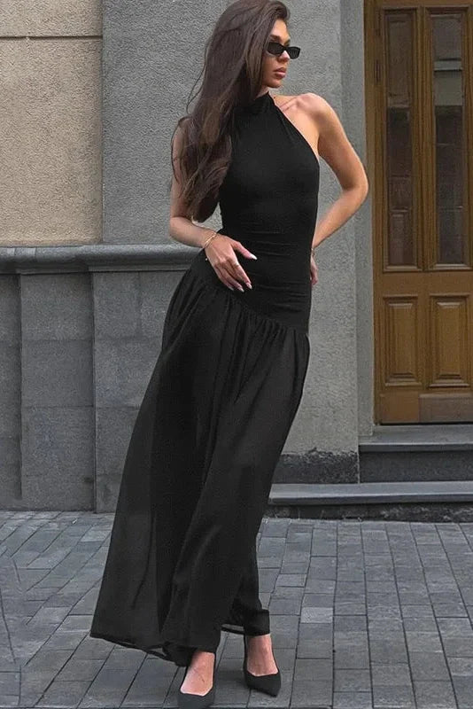 Elegant Slim Sleeveless High Waist Maxi Dress