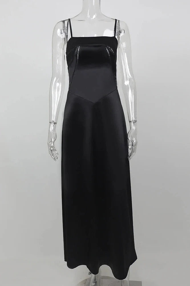 Lace-up Spaghetti Strap Sleeveless Backless Maxi Dress