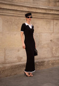 Knitted Short Sleeve High Waist Maxi Dress