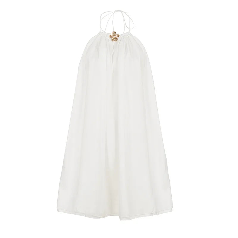 Elegant Backless Patchwork Mini Dress