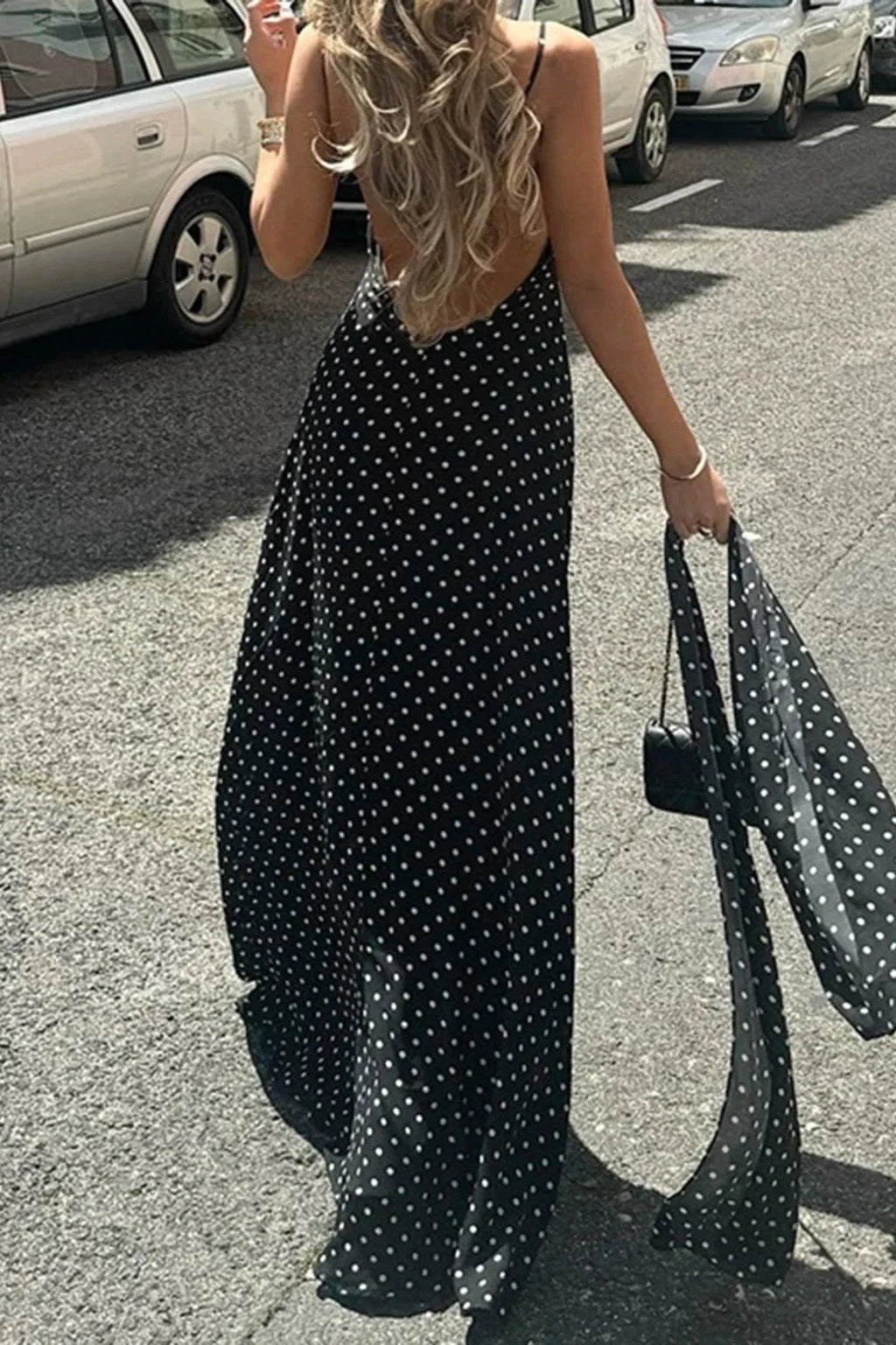 Spaghetti Strap Slim Fit Deep V Neck Maxi Dress