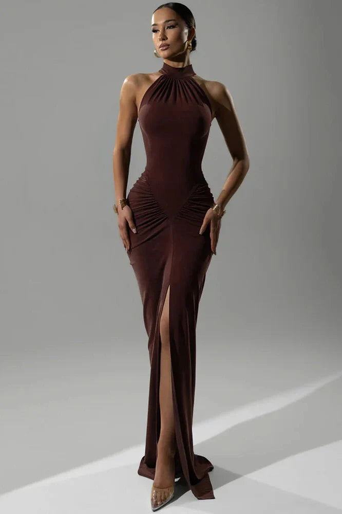 Sleeveless Slim High Waist Split Maxi Dress