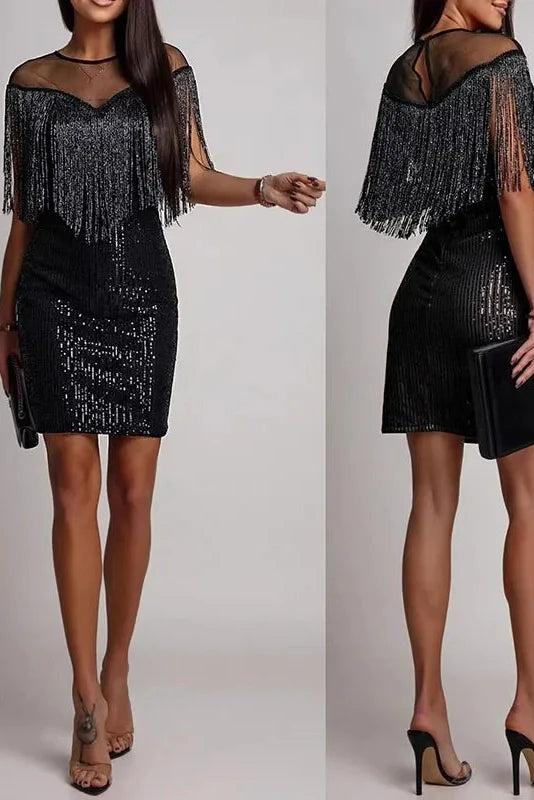 Hollow Out High Waist Slim Mini Dress