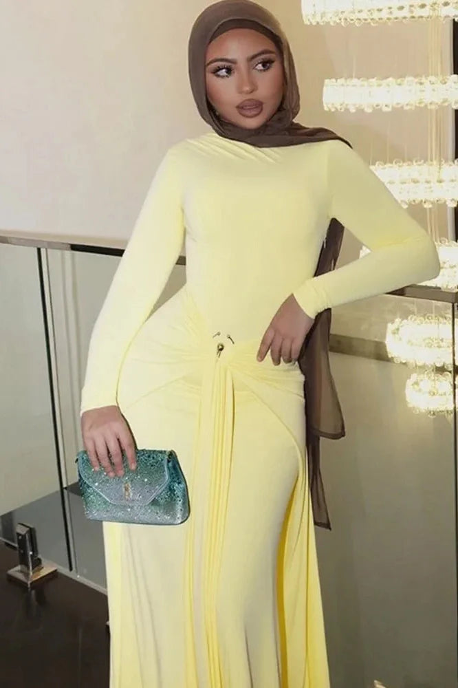 Elegant Long Sleeve Bodycon Maxi Dress