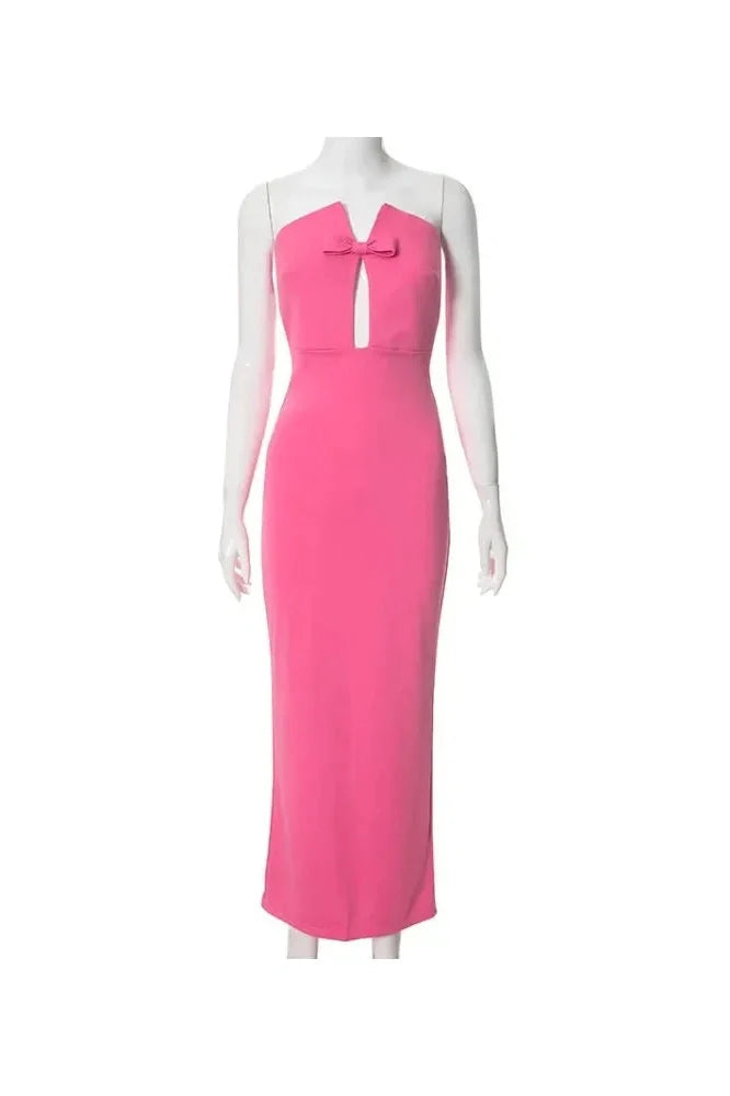 Off-Shoulder Slim Backless Maxi Dress