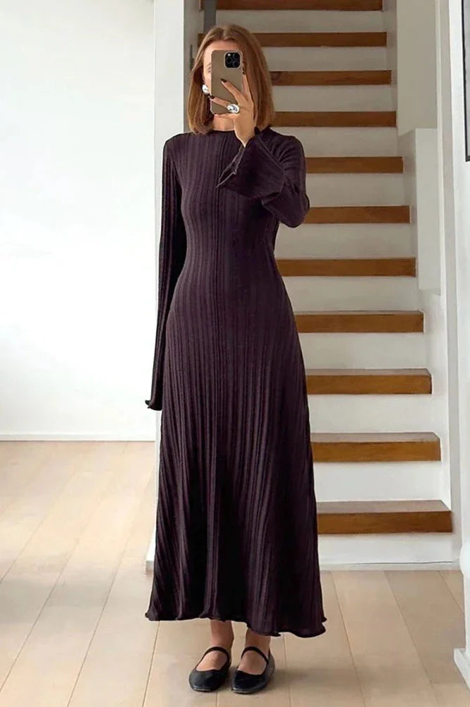 Elegant Knitted High Waist Bodycon Maxi Dress