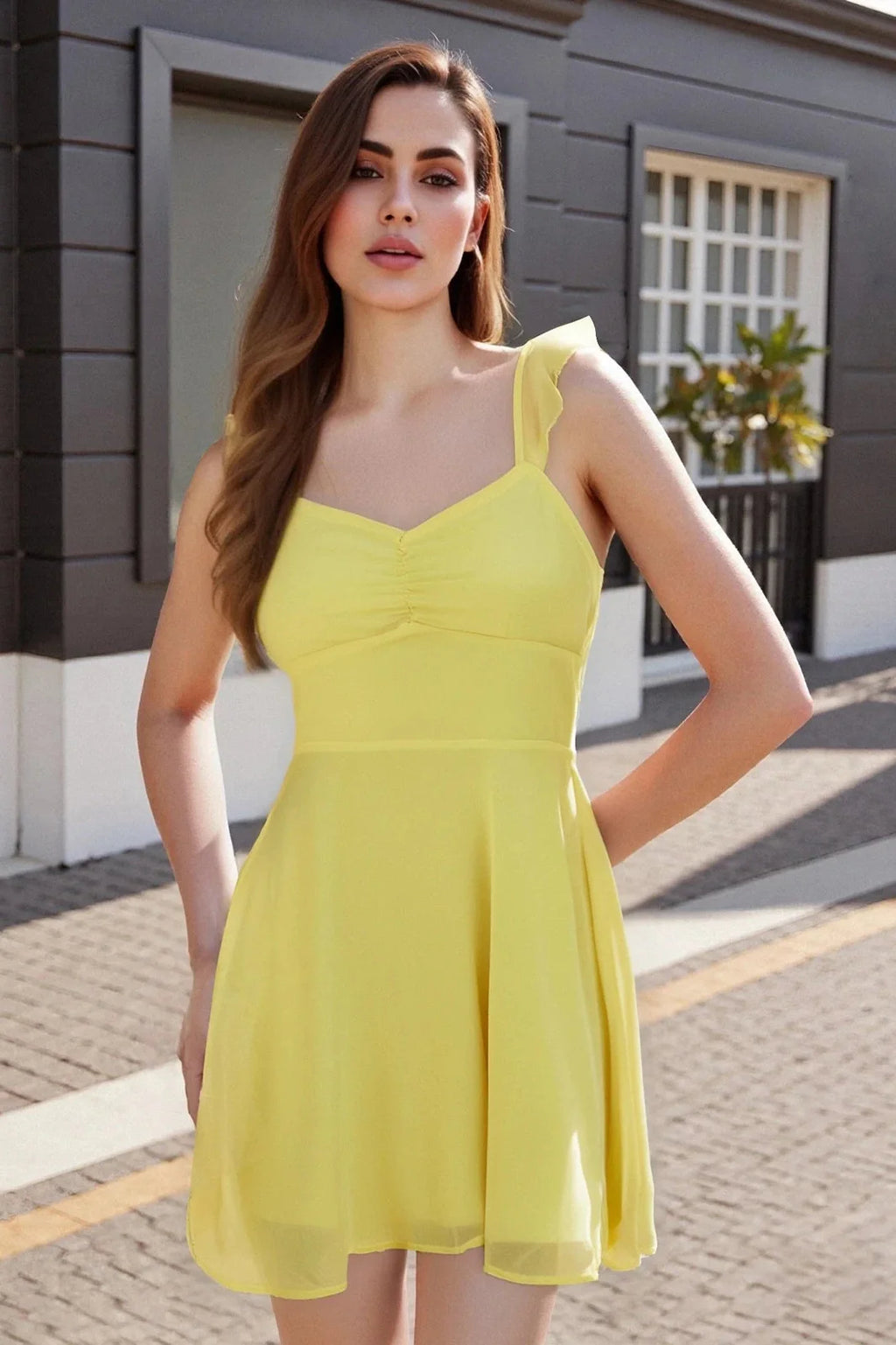 Elegant Sleeveless High Waist Mini Dress