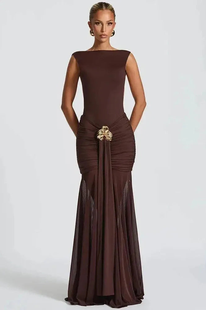 Elegant Backless Sleeveless Bodycon Maxi Dress