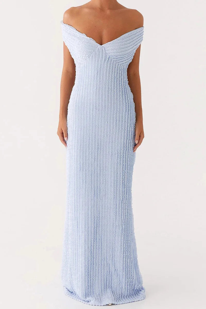 Bodycon Off-Shoulder Slim Fit Maxi Dress