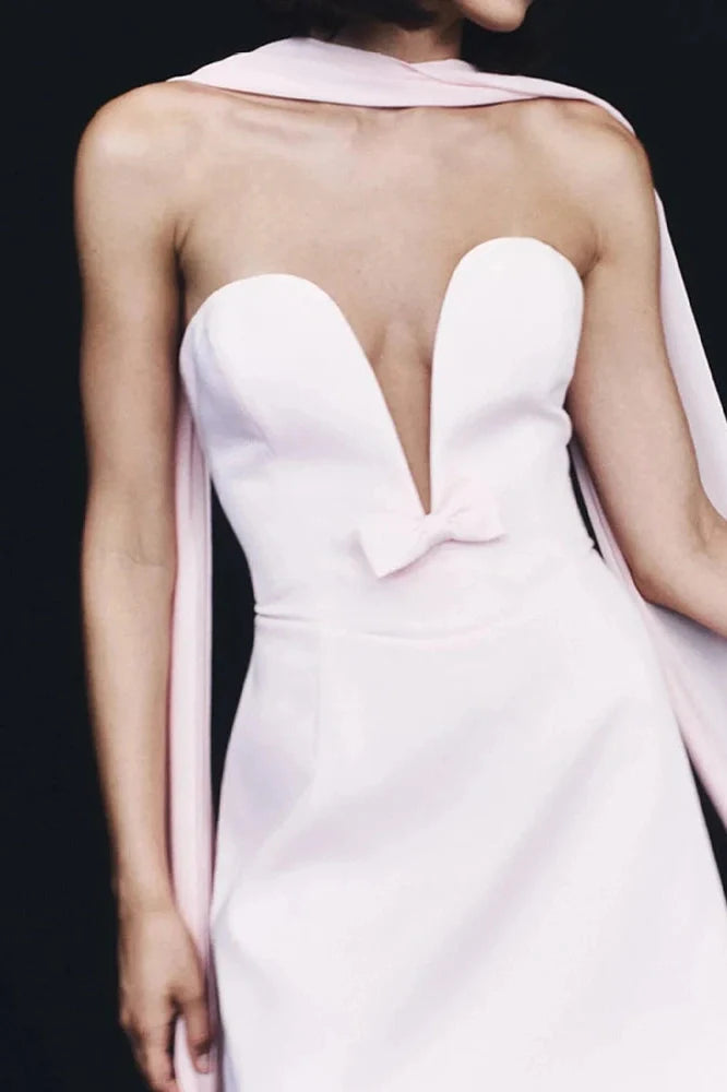 Elegant Off Shoulder Sleeveless High Waist Mini Dress