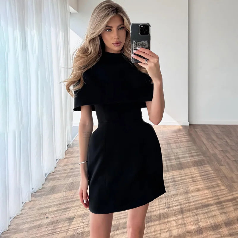 Elegant Round Backless Sleeveless Mini Dress