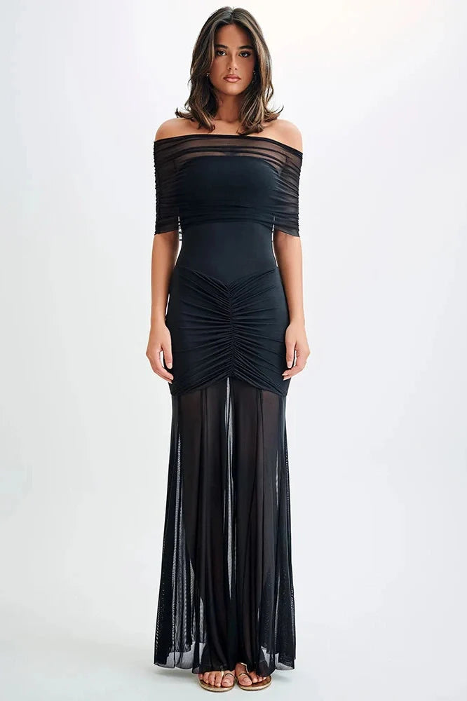 Off-shoulder Strapless Sleeveless Backless Maxi Dress