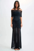 Off-shoulder Strapless Sleeveless Backless Maxi Dress