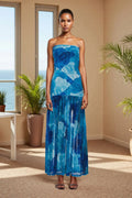 Off Shoulder Slim High Split Sleeveless Maxi Dress