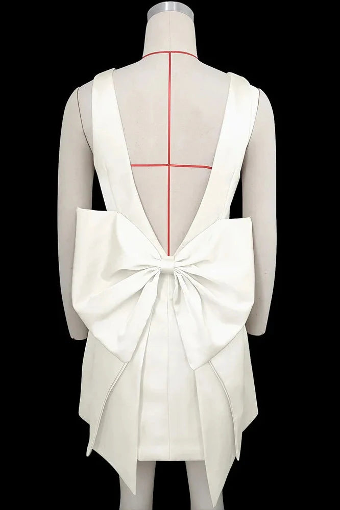 Elegant Backless Sleeveless High Waist Mini Dress