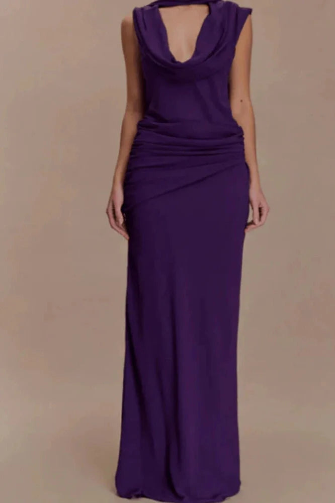 Elegant Hollow Sleeveless Slim Maxi Dress