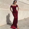 Off Shoulder Lace Up Slim Sleeveless Maxi Dress